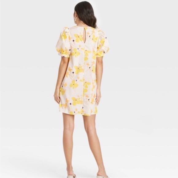 A New Day Yellow Floral Puff Sleeve Dress - Picture 5 of 12